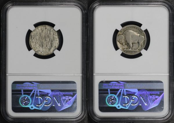 Reverse of this 1916 Buffalo Nickel NGC G-6 MINT ERROR Obverse Half Of Split