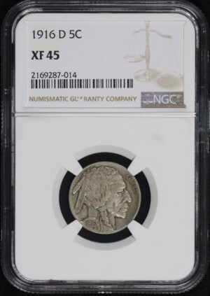 Obverse of this 1916-D Buffalo Nickel NGC XF-45