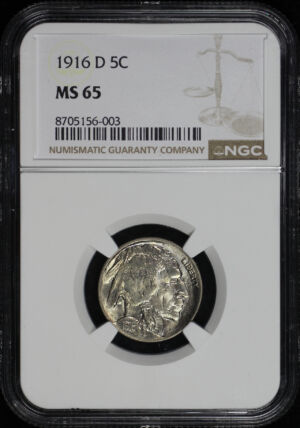 Obverse of this 1916-D Buffalo Nickel NGC MS-65
