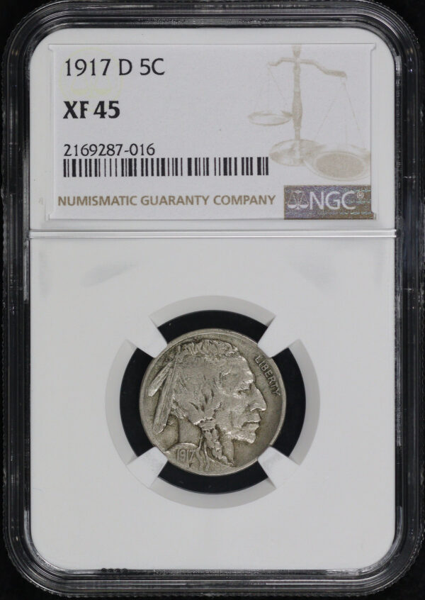 Obverse of this 1917-D Buffalo Nickel NGC XF-45