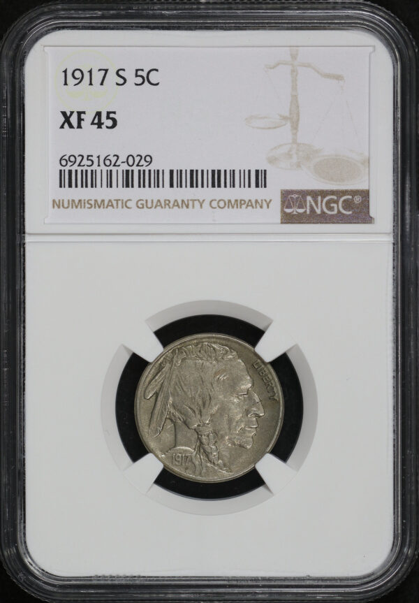 Obverse of this 1917-S Buffalo Nickel NGC XF-45