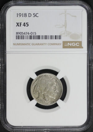 Obverse of this 1918-D Buffalo Nickel NGC XF-45