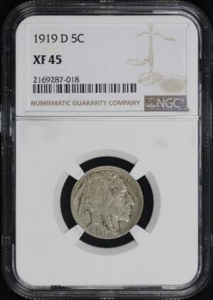 Obverse of this 1919-D Buffalo Nickel NGC XF-45