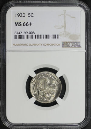 Obverse of this 1920 Buffalo Nickel NGC MS-66+