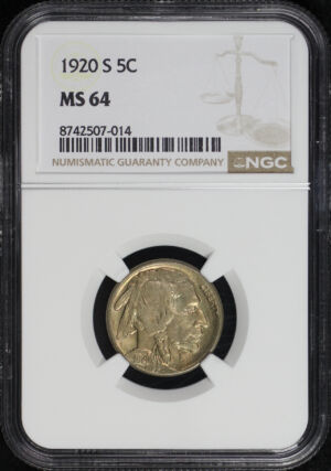 Obverse of this 1920-S Buffalo Nickel NGC MS-64