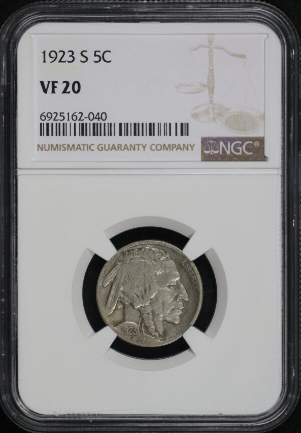 Obverse of this 1923-S Buffalo Nickel NGC VF-20