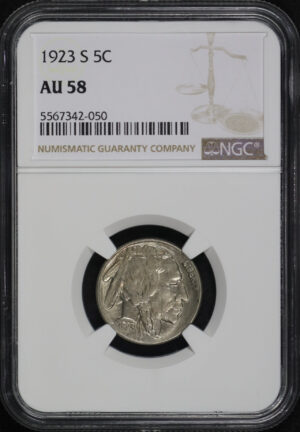 Obverse of this 1923-S Buffalo Nickel NGC AU-58