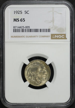 Obverse of this 1925 Buffalo Nickel NGC MS-65