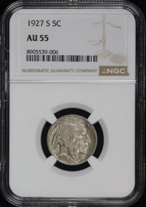Obverse of this 1927-S Buffalo Nickel NGC AU-55