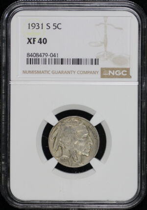 Obverse of this 1931-S Buffalo Nickel NGC XF-40