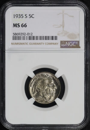 Obverse of this 1935-S Buffalo Nickel NGC MS-66