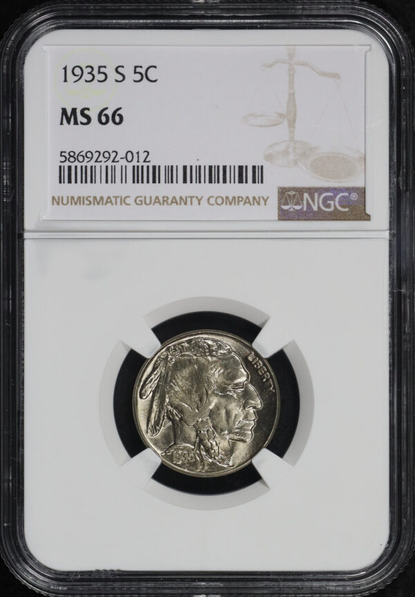 Obverse of this 1935-S Buffalo Nickel NGC MS-66