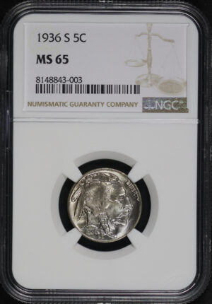 Obverse of this 1936-S Buffalo Nickel NGC MS-65