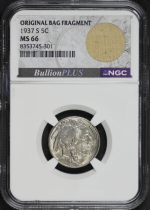 Obverse of this 1937-S Buffalo Nickel NGC MS-66 Original Bag Fragment