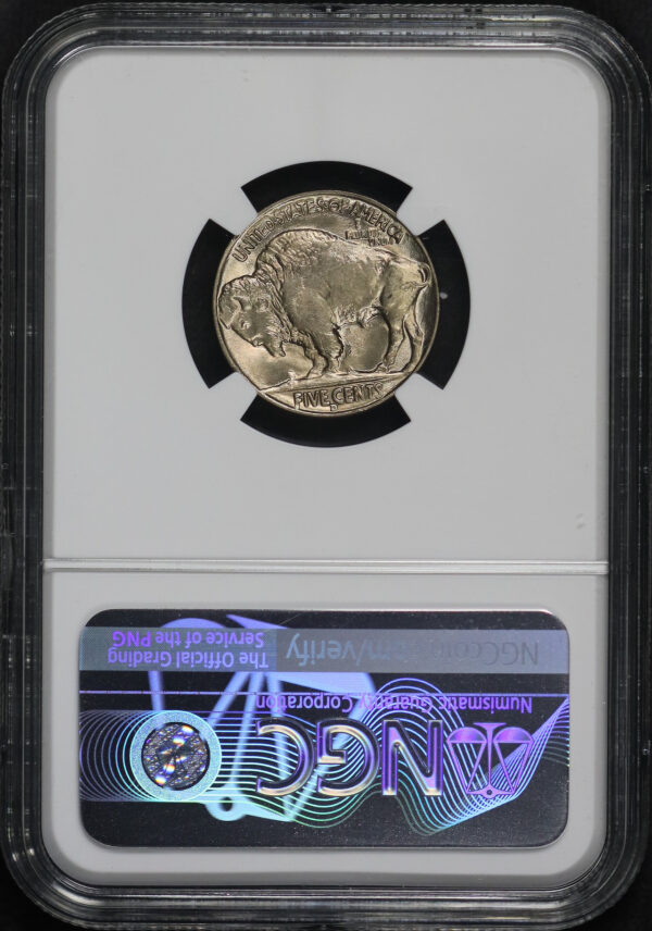 Reverse of this 1938-D Buffalo Nickel NGC MS-65