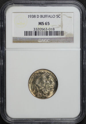Obverse of this 1938-D Buffalo Nickel NGC MS-65