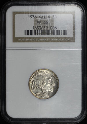 Obverse of this 1936 Buffalo Nickel Satin NGC PF-66