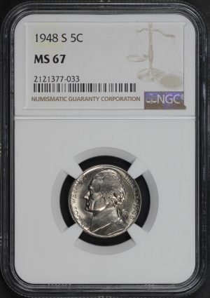Obverse of this 1948-S Jefferson Nickel NGC MS-67