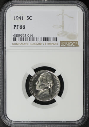 Obverse of this 1941 Jefferson Nickel NGC PF-66