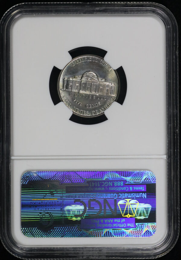 Reverse of this 1950 Jefferson Nickel NGC PF-66