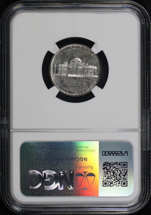 Reverse of this 1951 Jefferson Nickel NGC PF-67