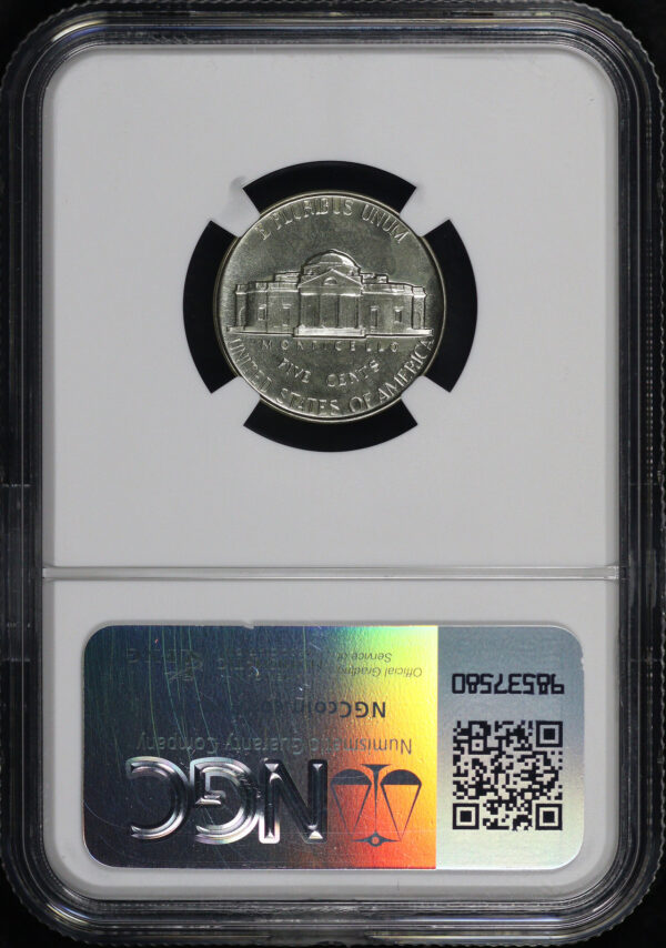 Reverse of this 1952 Jefferson Nickel NGC PF-67