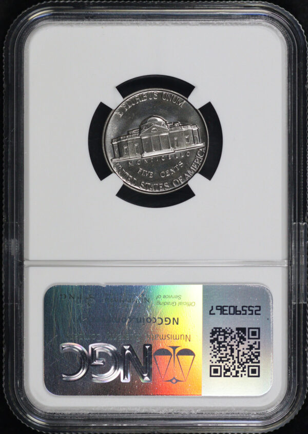 Reverse of this 1953 Jefferson Nickel NGC PF-68