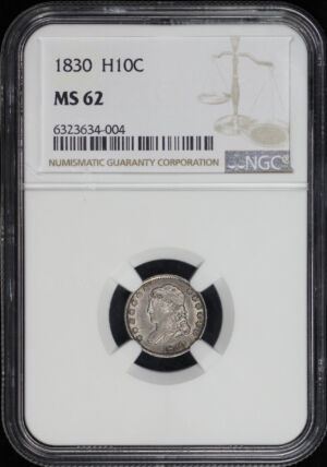 Obverse of this 1830 Capped Bust Half Dime NGC MS-62