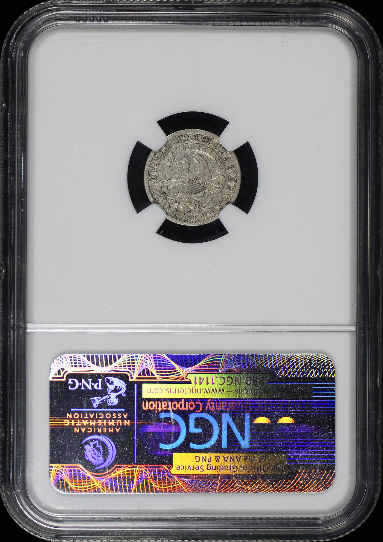 Reverse of this 1837 Capped Bust Half Dime NGC VF-25