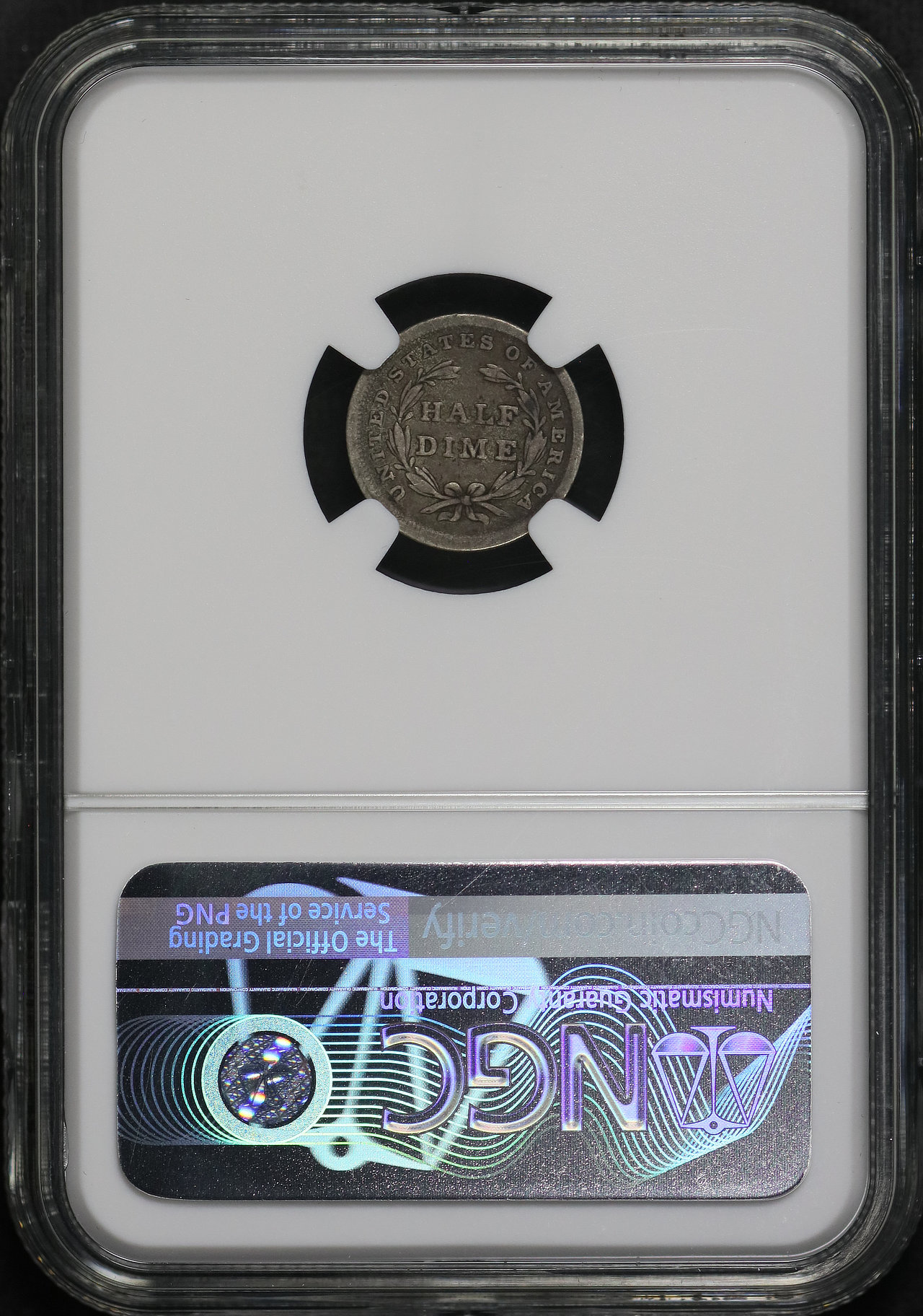 Reverse of this 1838 Large Stars Liberty Seated Half Dime No Drapery, NGC VF-20