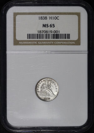 Obverse of this 1838 Liberty Seated Half Dime NGC MS-65