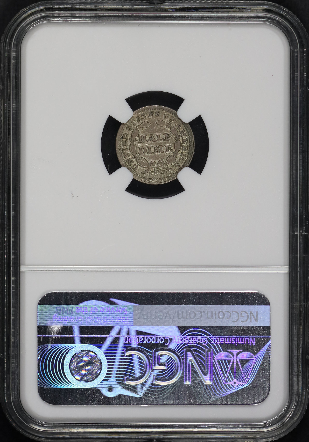 Reverse of this 1853 Liberty Seated Half Dime Arrows NGC XF-45