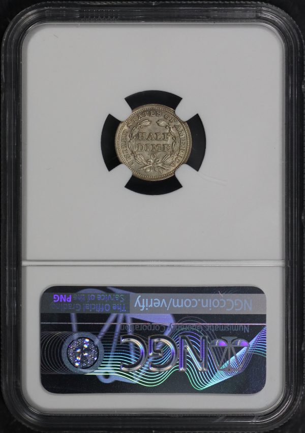 Reverse of this 1853-O Liberty Seated Half Dime Arrows NGC MS-65