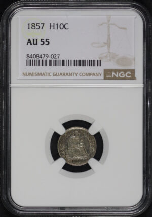 Obverse of this 1857 Liberty Seated Half Dime NGC AU-55
