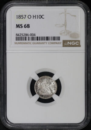 Obverse of this 1857-O Liberty Seated Half Dime NGC MS-68 Top Pop!