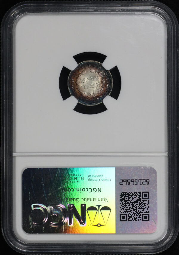 Reverse of this 1858 Liberty Seated Half Dime NGC MS-67