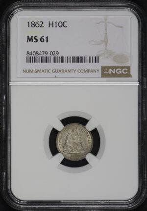 Obverse of this 1862 Liberty Seated Half Dime NGC MS-61