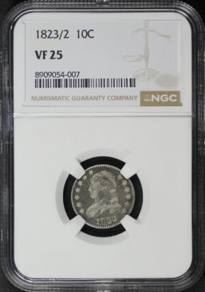 Obverse of this 1823/2 Capped Bust Dime NGC VF-25