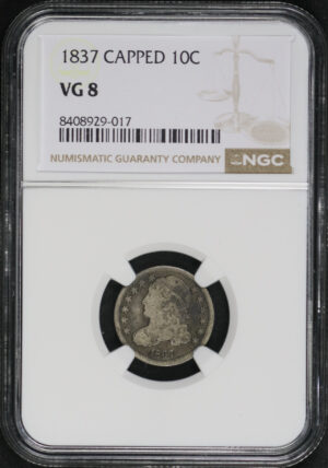 Obverse of this 1837 Capped Bust Dime NGC VG-8