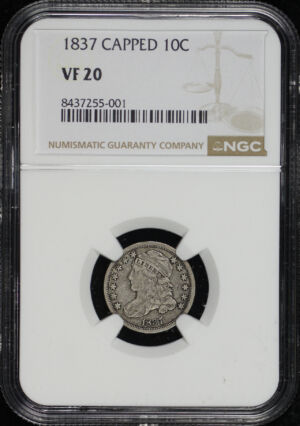 Obverse of this 1837 Capped Bust Dime NGC VF-20