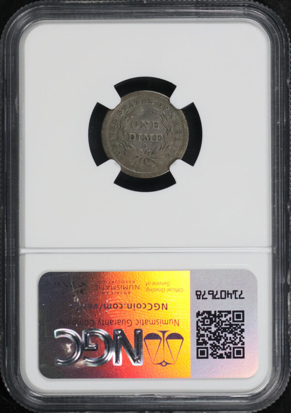 Reverse of this 1840-O No Drapery Liberty Seated Dime NGC VG-8