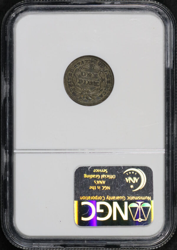 Reverse of this 1846 Liberty Seated Dime NGC XF-45