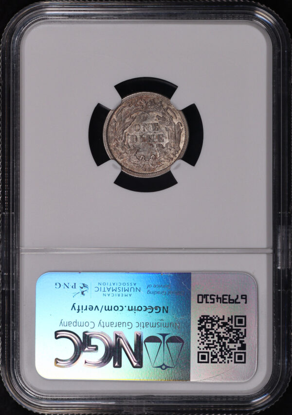 Reverse of this 1876-CC Liberty Seated Dime NGC AU-58
