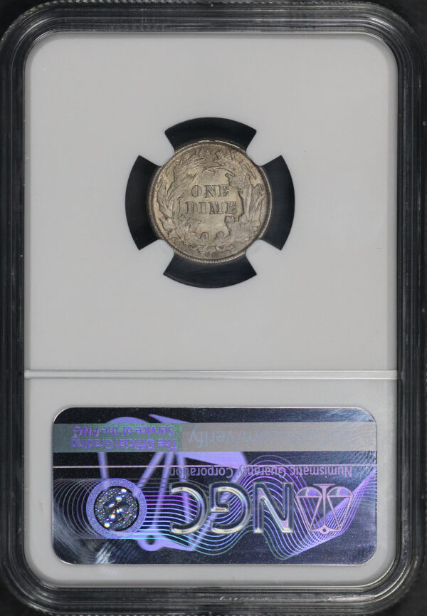 Reverse of this 1876-CC Liberty Seated Dime NGC MS-65