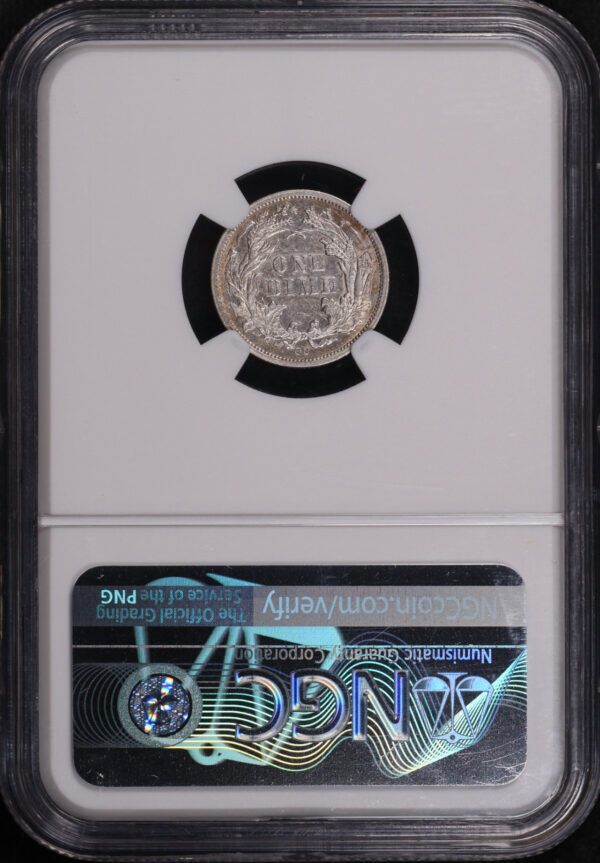 Reverse of this 1877-CC Liberty Seated Dime NGC AU-58