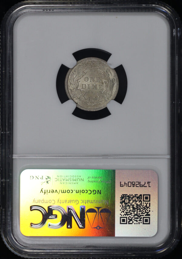 Reverse of this 1877-CC Liberty Seated Dime NGC MS-64