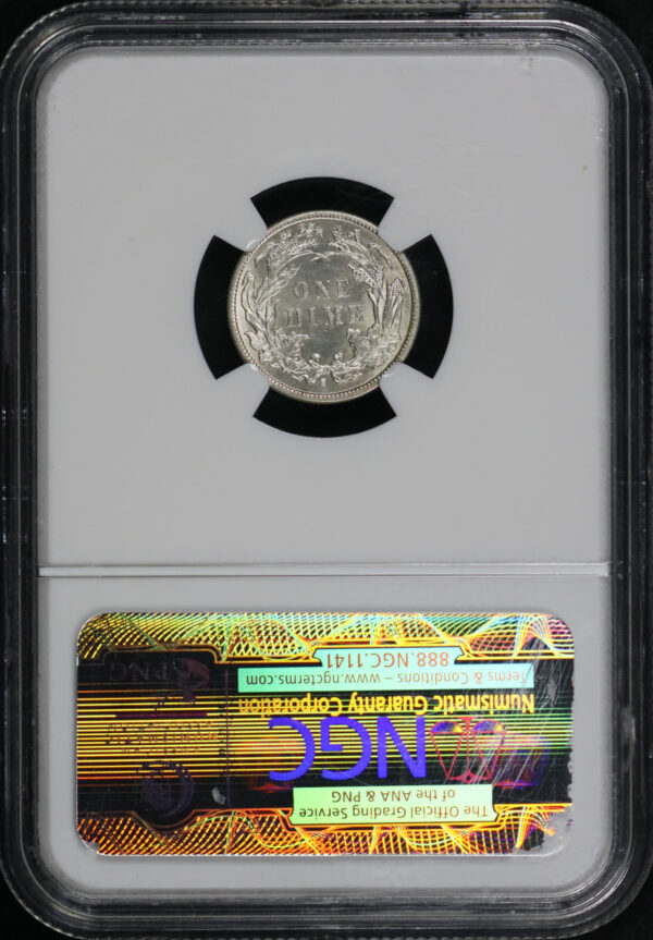 Reverse of this 1889-S Liberty Seated Dime NGC MS-65