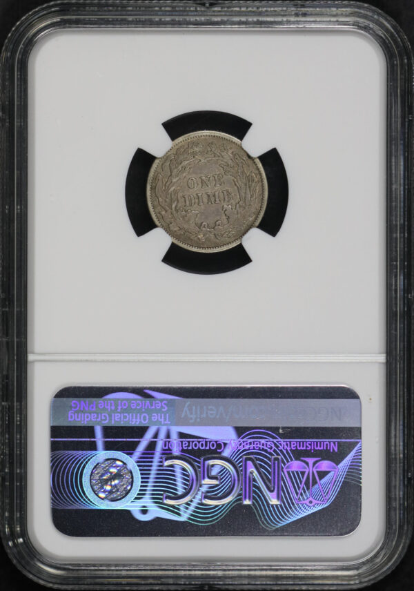 Reverse of this 1890 Liberty Seated Dime NGC XF-45