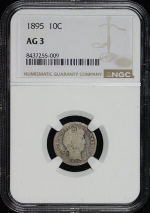 Obverse of this 1895 Barber Dime NGC AG-3