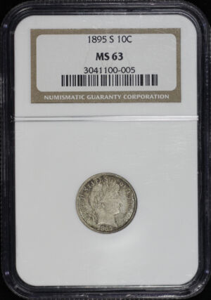 Obverse of this 1895-S Barber Dime NGC MS-63